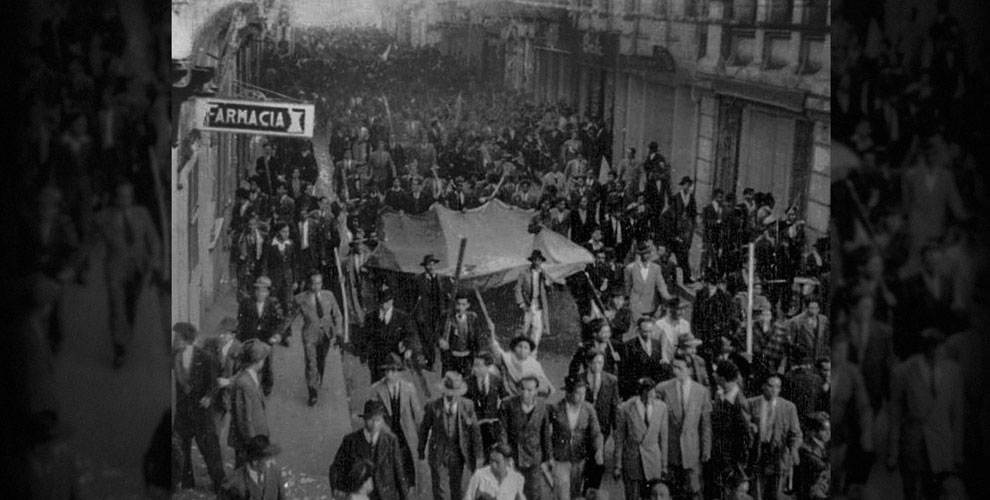Imagen: protestas del 9 de abril de 1948 en Bogotá durante El Bogotazo - Autor: desconocido - Colección fotográfica Jorge Eliécer Gaitán.