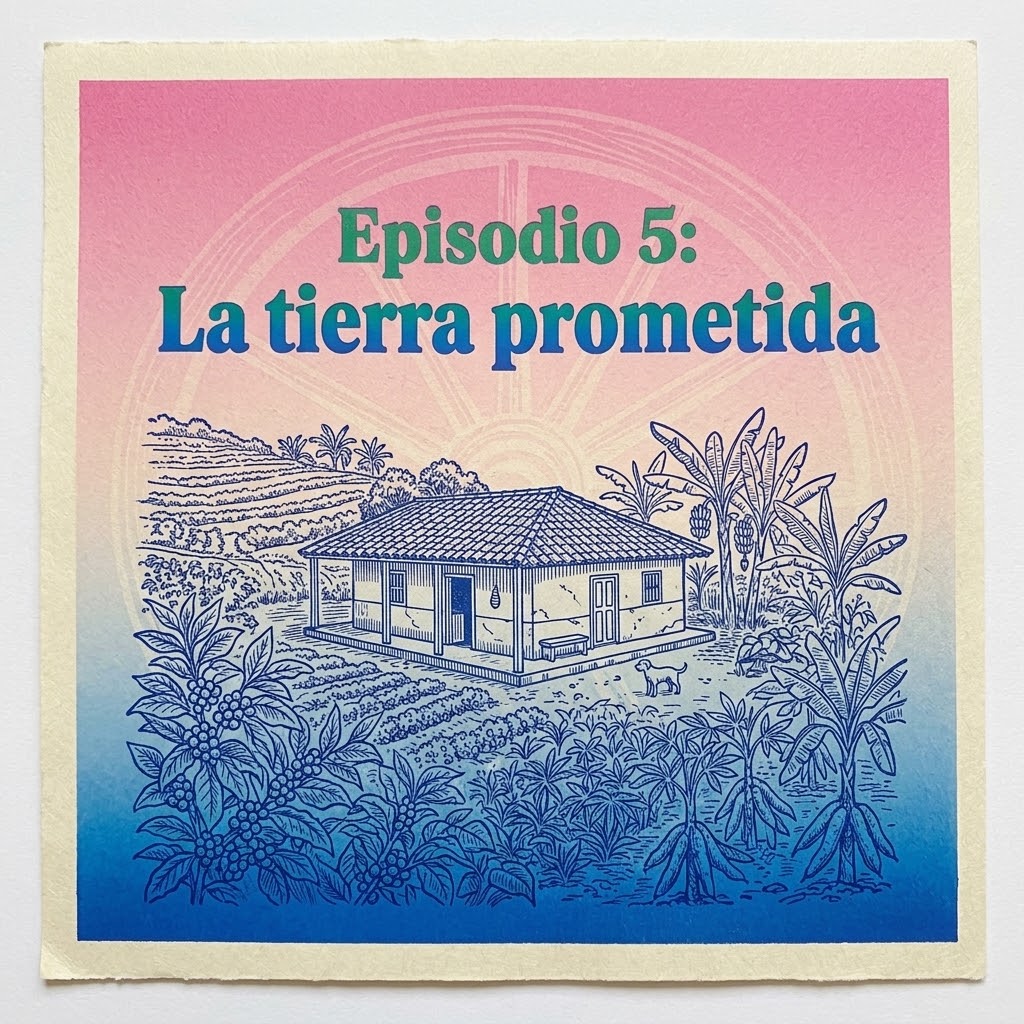 Finca y tierra en Colombia - Una ilustración de una finca campesina típica colombiana
